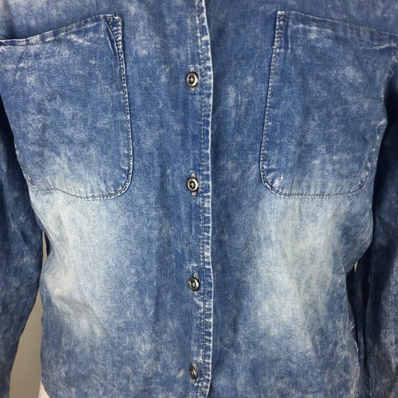 Vanilla Star Denim Style Button Front Shirt Sz XL - Picture 3 of 6